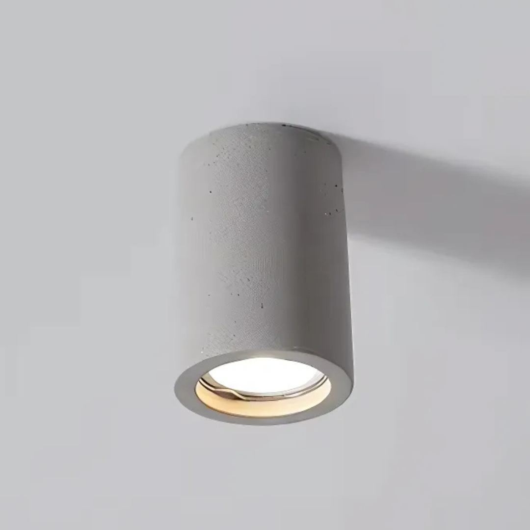 NovaStone Ceiling Lamp Collection — Authentic Stone Detail, Brushed Metal Finish