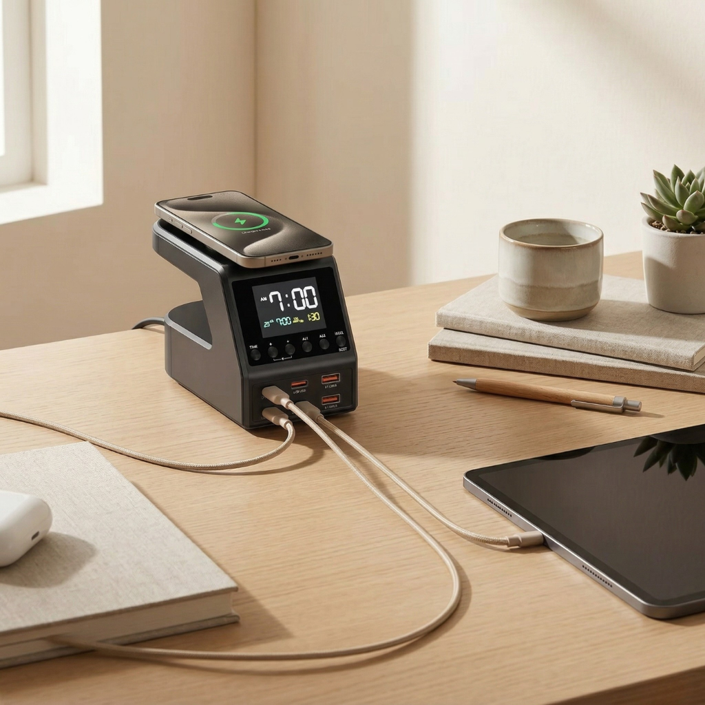 GaN-oplaadhub van 240 W - vier USB-C- en twee USB-A-uitgangen