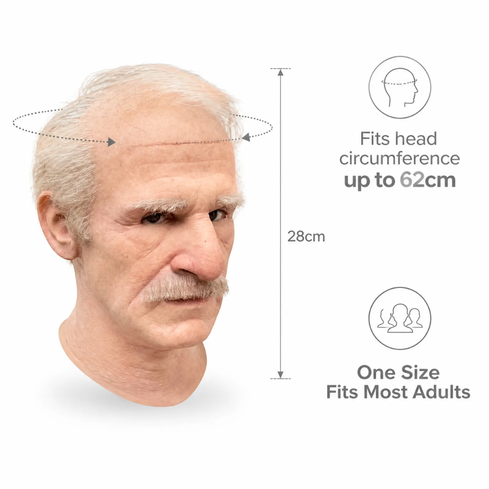 Realistisk latexmaske af figur - bevægelig kæbe, voksenstørrelse