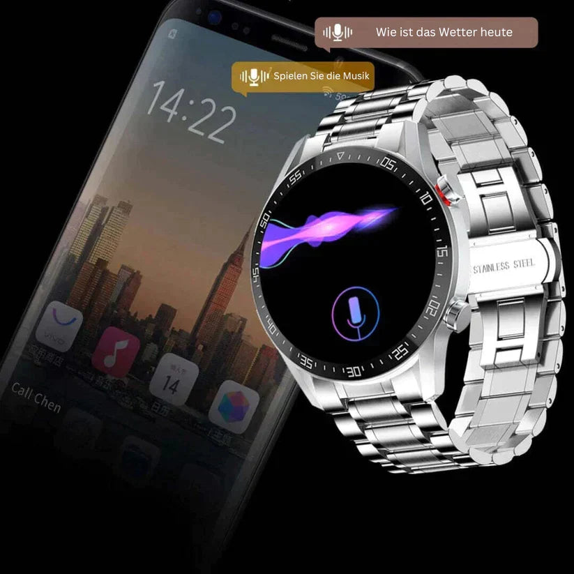 Luxus-Smartwatch — Bluetooth-Lautsprecher & Fitness-Tracking