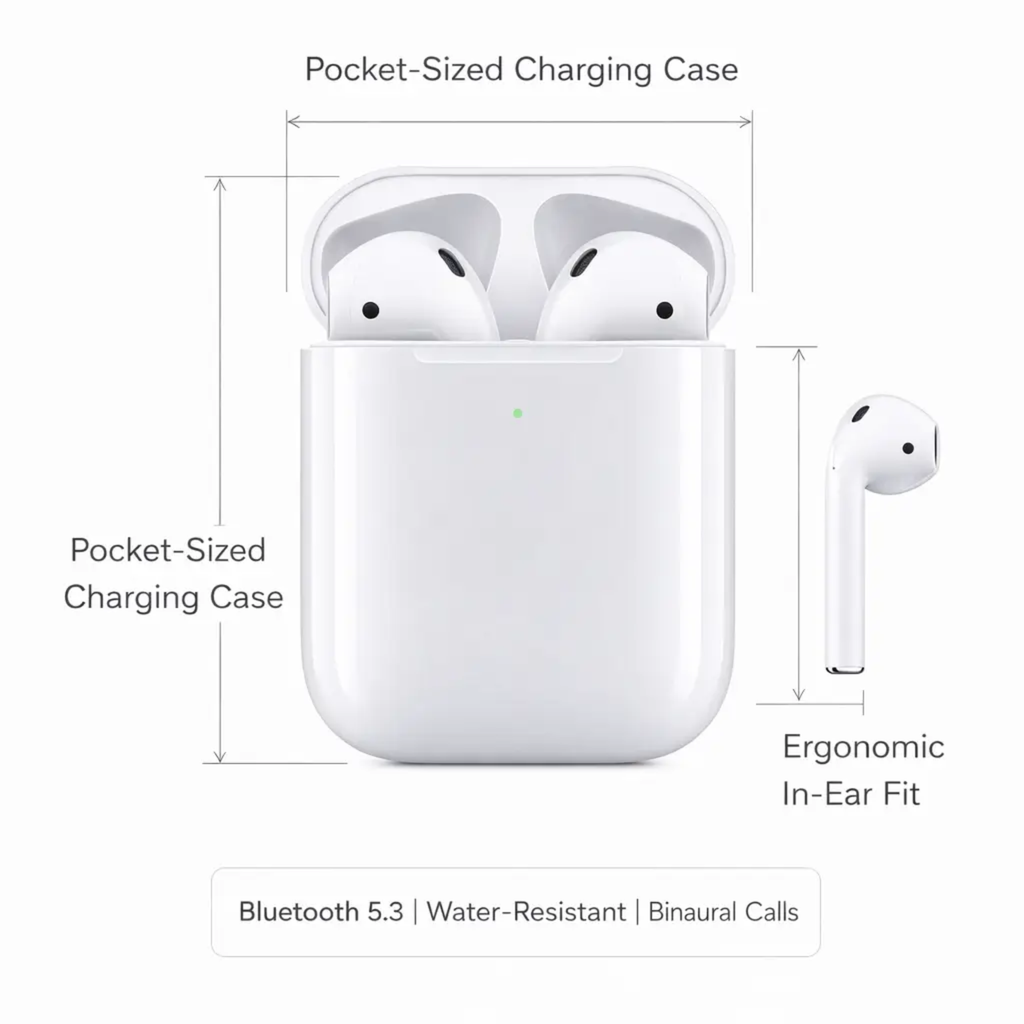 Draadloze Bluetooth-oordopjes — Ingebouwde microfoon, oplaadcase