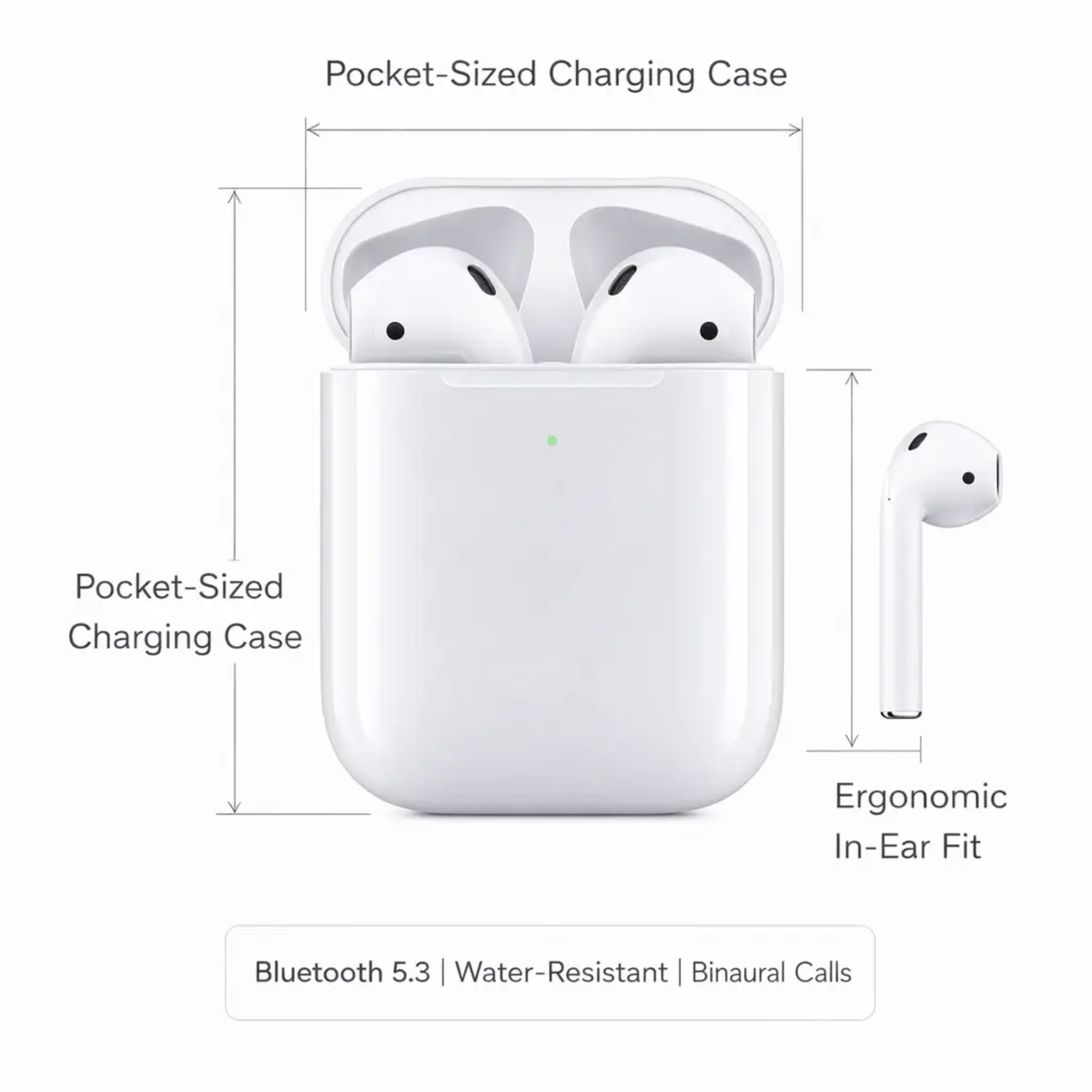 Draadloze Bluetooth-oordopjes — Ingebouwde microfoon, oplaadcase