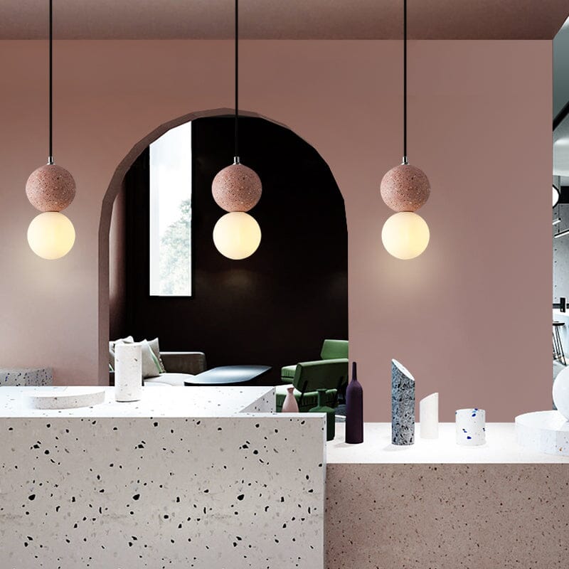 AuroraTerra Terrazzo-pendellampe — 4 in x 7.8 in / 10 x 20 cm, håndværksmæssig europæisk finish