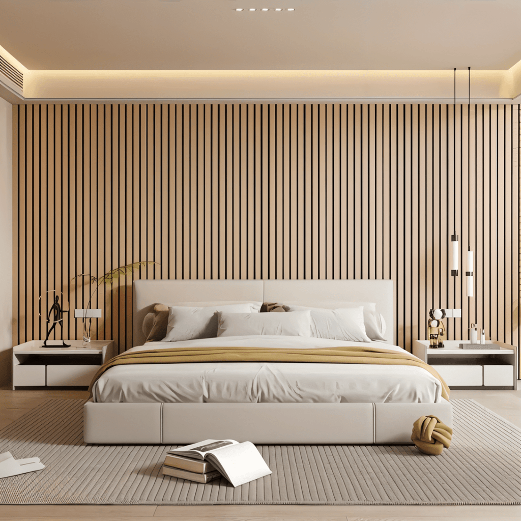 Paneles de pared de madera con textura 3D y autoadhesivos Akupanel