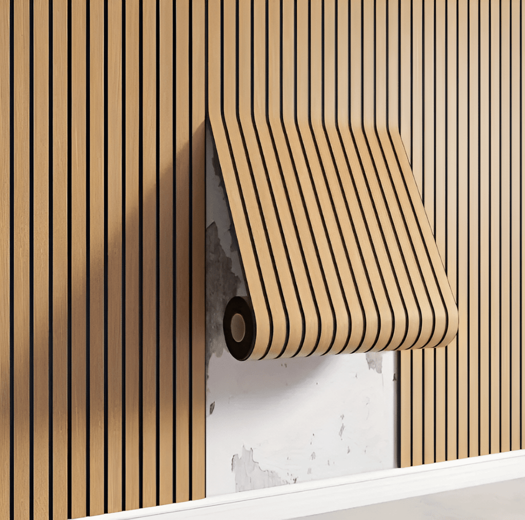 Paneles de pared de madera con textura 3D y autoadhesivos Akupanel