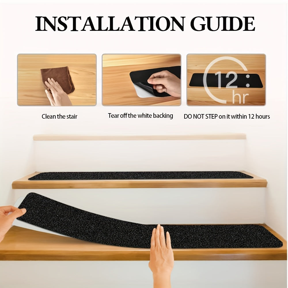 10-Pack Non-Slip Stair Strips — Safety Grip