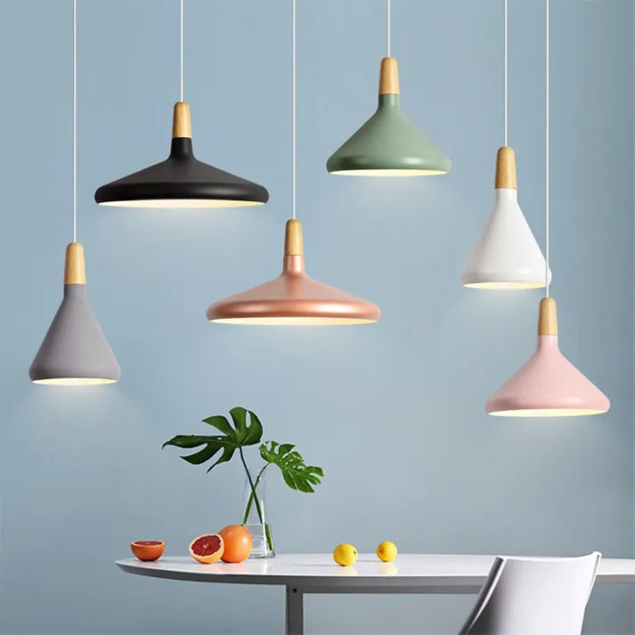 Lumiere Macaron-Inspired Conical Metal Pendant Light