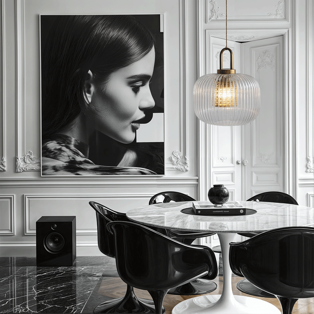 Solmere Nordic Glass Pendant Lamp — Fluted Stripe Glass, Integrated LED Lighting