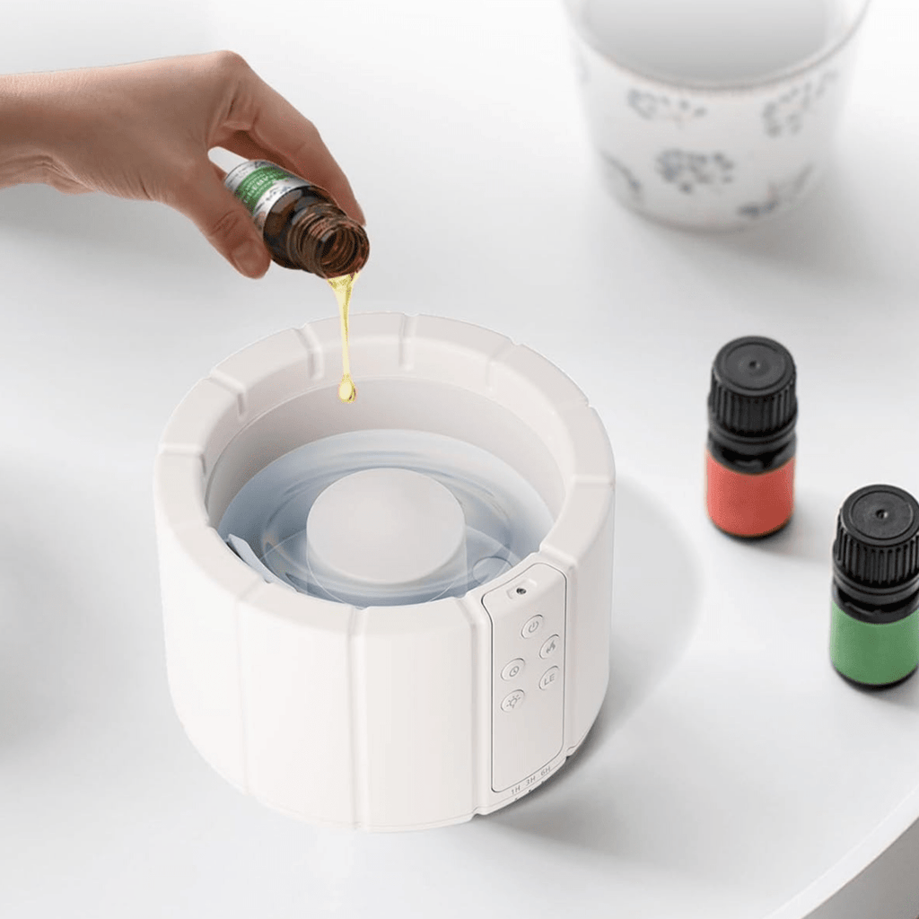 AstraGlow Compact Ultrasonic Aroma Diffuser — Flame Humidifier, Includes Fragrance Oil