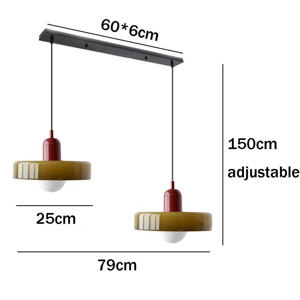 Luccon-pendellampe med dobbeltglas, G9, 35 cm