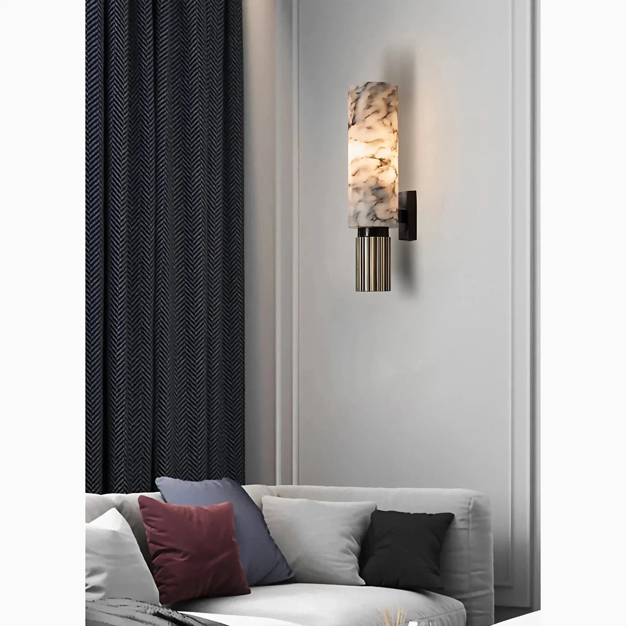 Marble Copper Wall Light LED E27 Natural Stone - Wildoxy