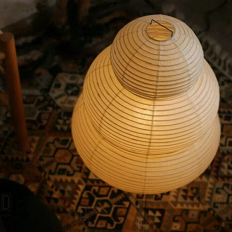 KumoLumi Floor Lamp — White Washi Rice Paper Diffuser, Soft Diffused Glow