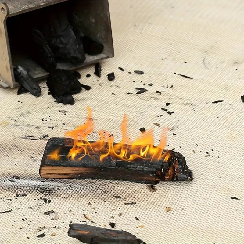 800°C耐火BBQマット - 折りたたみ式ガラス繊維アルミホイル