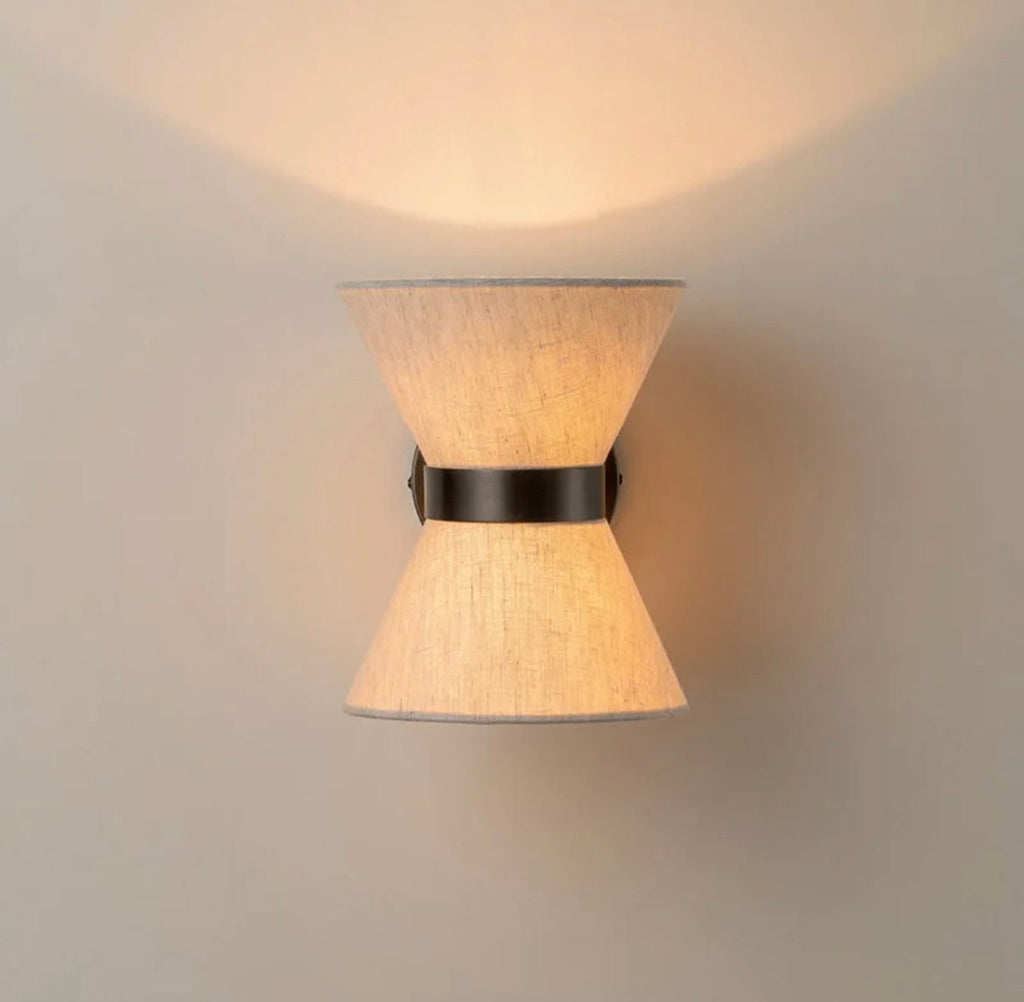 AureaLume Fabric Shade Wall Lamp — Copper Aluminum Finish, Flicker-Free LED