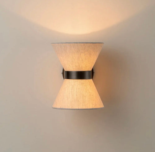 AureaLume Fabric Shade Wall Lamp — Copper Aluminum Finish, Flicker-Free LED