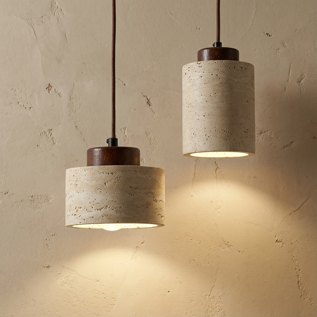 Vidar hanglamp van natuursteen – modern ontwerp met textuur