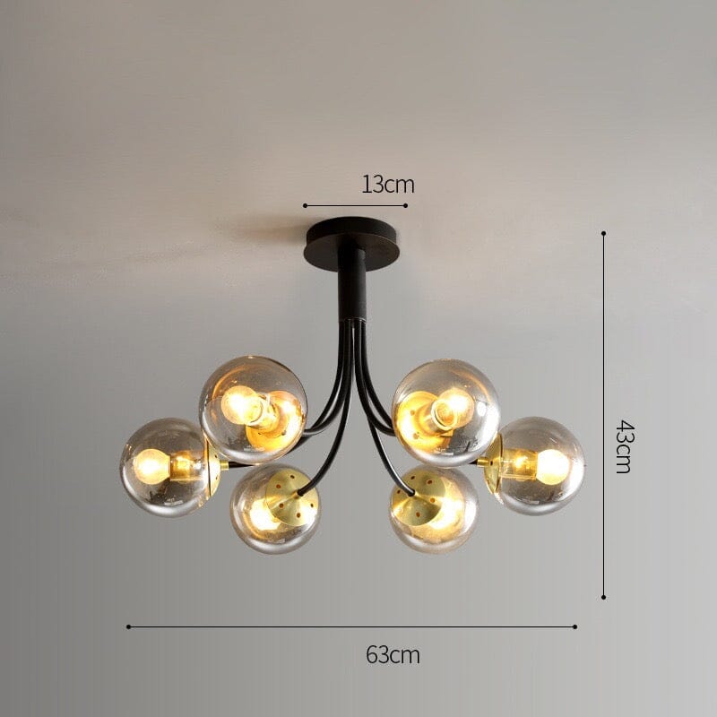 Lumenara Deckenpendelleuchte – warmes bernsteinfarbenes Glas, sanftes Leuchten