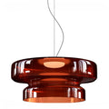 Bauhaus Style Stacked Glass Pendant Light — Two-Tier Colored Ceiling Fixture
