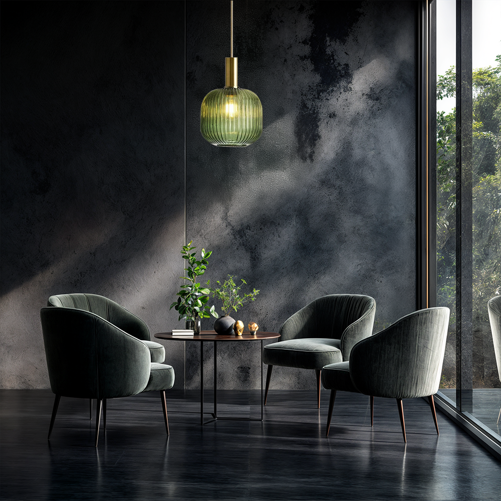 Rosalie Fluted Glass Pendant Lights — Warm Nordic Glow Design