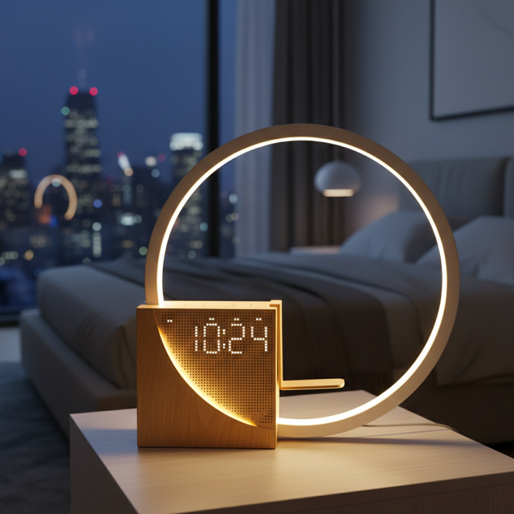 White Noise Bedside Lamp — Touch-Activated Dimmable Nightlight