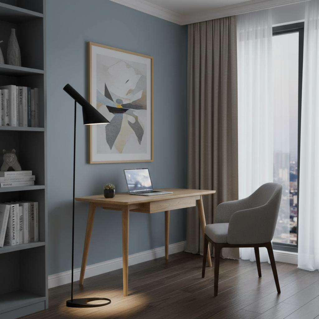 Nordic Minimalist LED Floor Lamp — Anti-Glare Illumination, Streamlined Silhouette