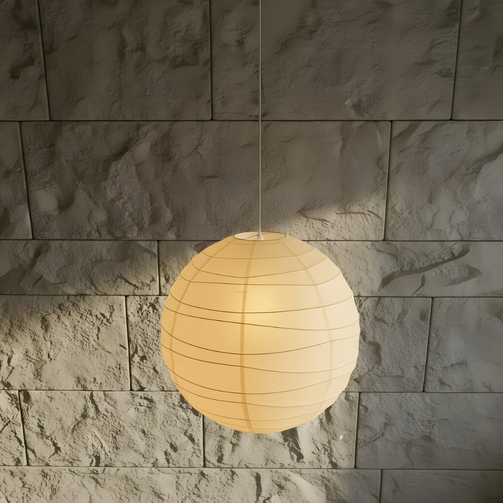 Japońska lampa wisząca Akari, biały papier ryżowy Ø30/Ø45/Ø55