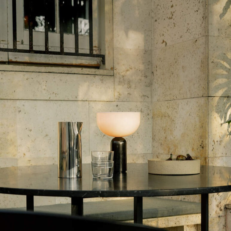 AureaStone Marble Lamp — Premium Fabric Shade, Natural Stone Base