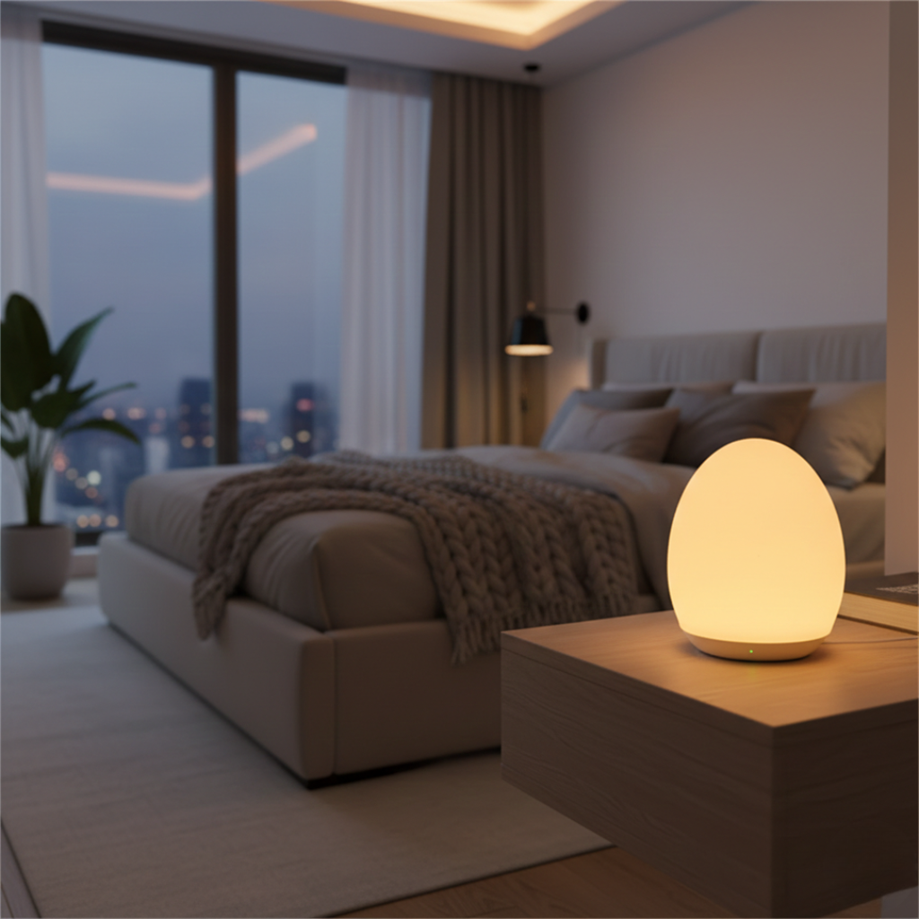 Compact Egg-Shaped Rechargeable LED Night Light — Soft Glow Bedside Lamp