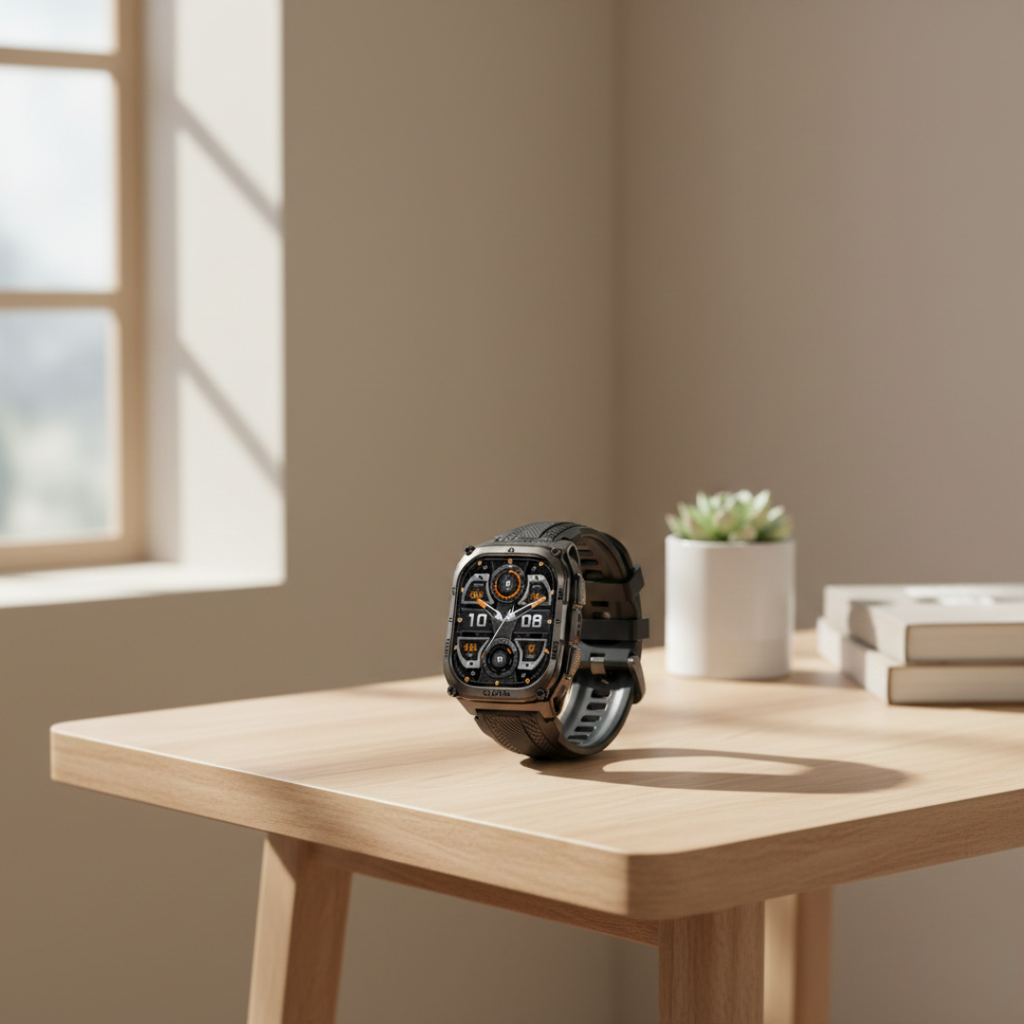 Wytrzymały wojskowy smartwatch GPS — wyświetlacz AMOLED 1,96 cala, wodoodporność 10 ATM