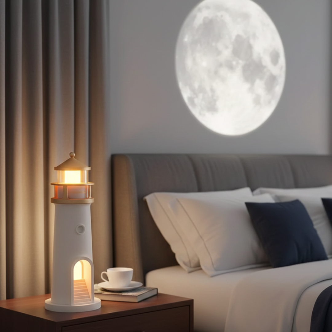Compact Lighthouse Projector Lamp Built-In Speaker