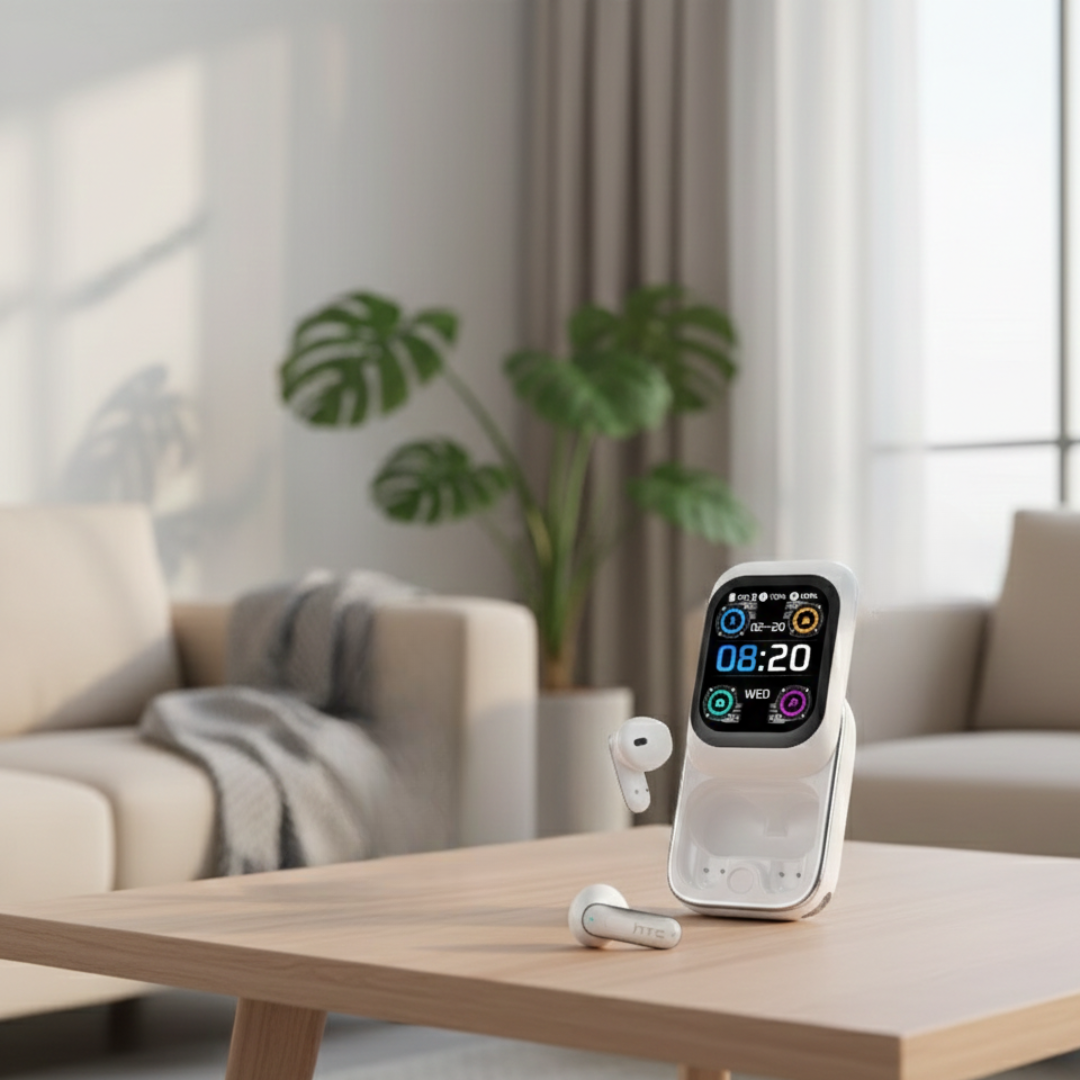 HTC NE48 Bluetoothイヤホン — HDタッチスクリーン充電ケース