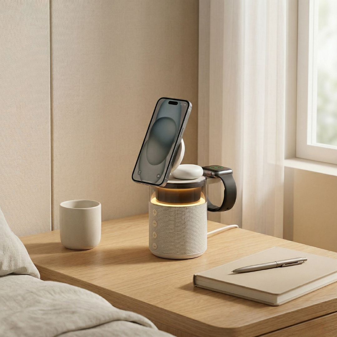 Magnetische 5-in-1-Ladestation — Schnelles gleichzeitiges kabelloses Laden für iPhone, iWatch und AirPods
