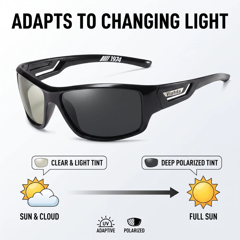 Lunettes de soleil polarisées — Verres de sport photochromiques UV400