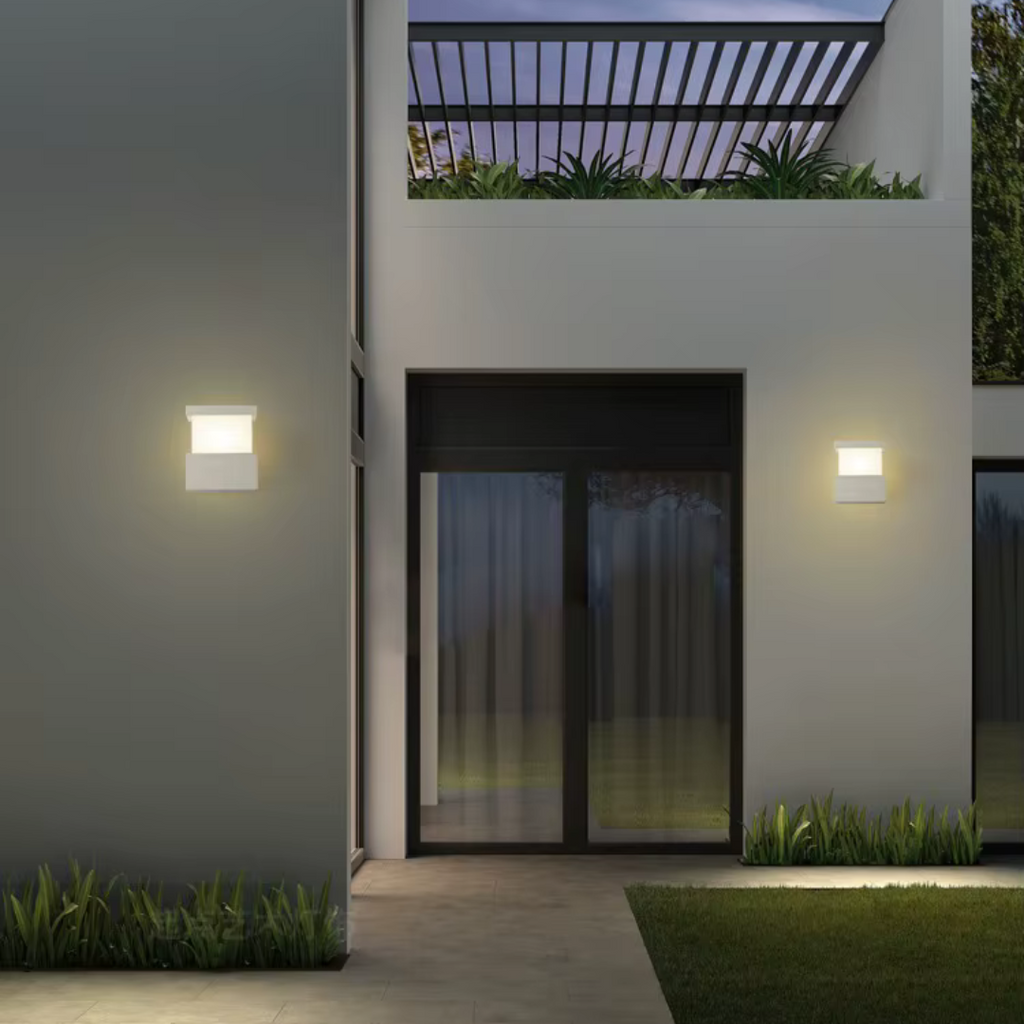 TerraGlow udendørs LED-lampe — IP65-klassificeret, diffuser i borosilikatglas, hus i cement og jern