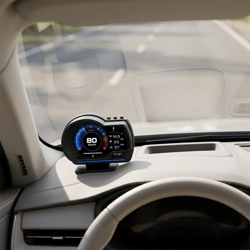 Pantalla de visualización frontal OBD2 — Velocímetro digital HD y alarma de RPM del turbo