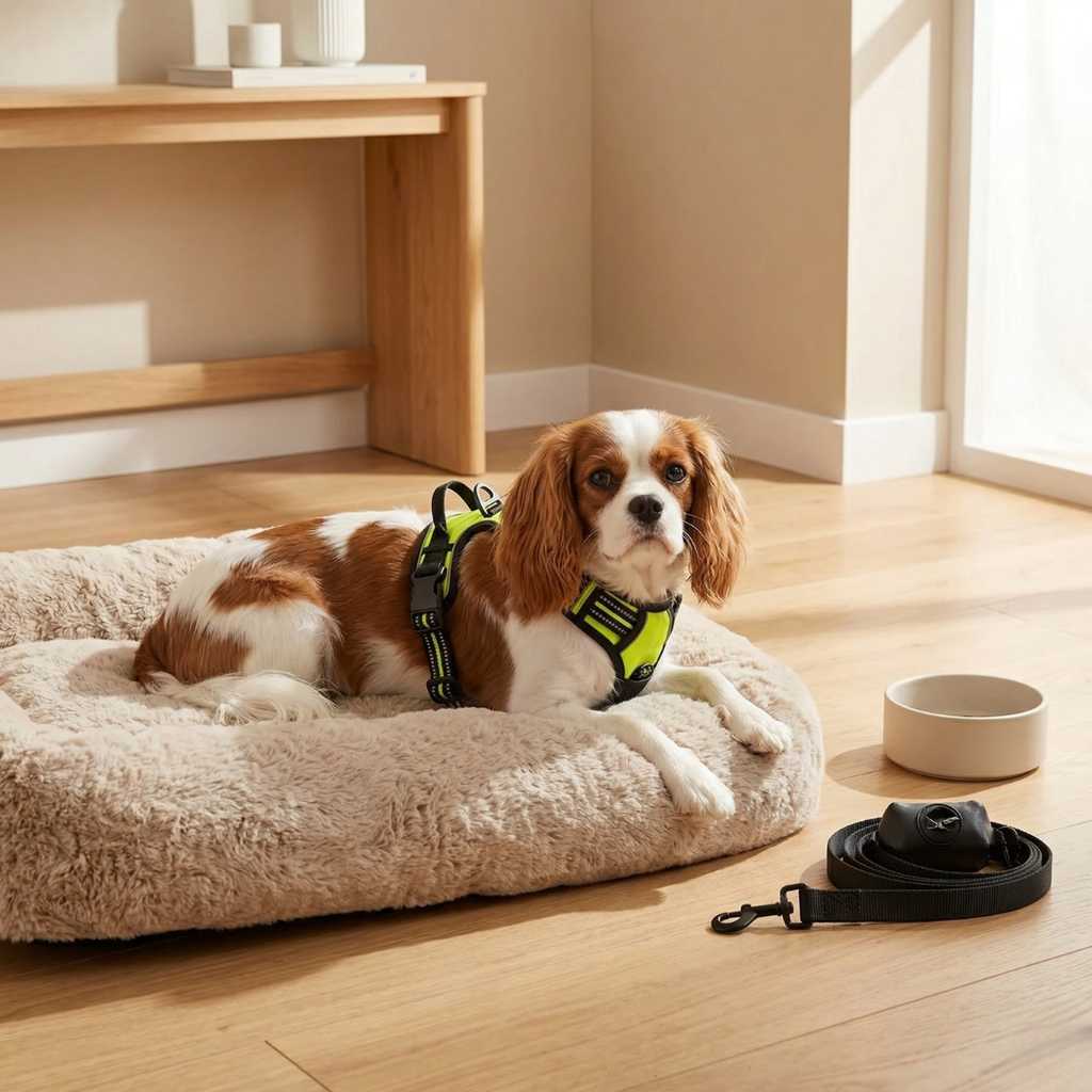 Set de arnés y collar a juego de ajuste seguro para perros pequeños y medianos