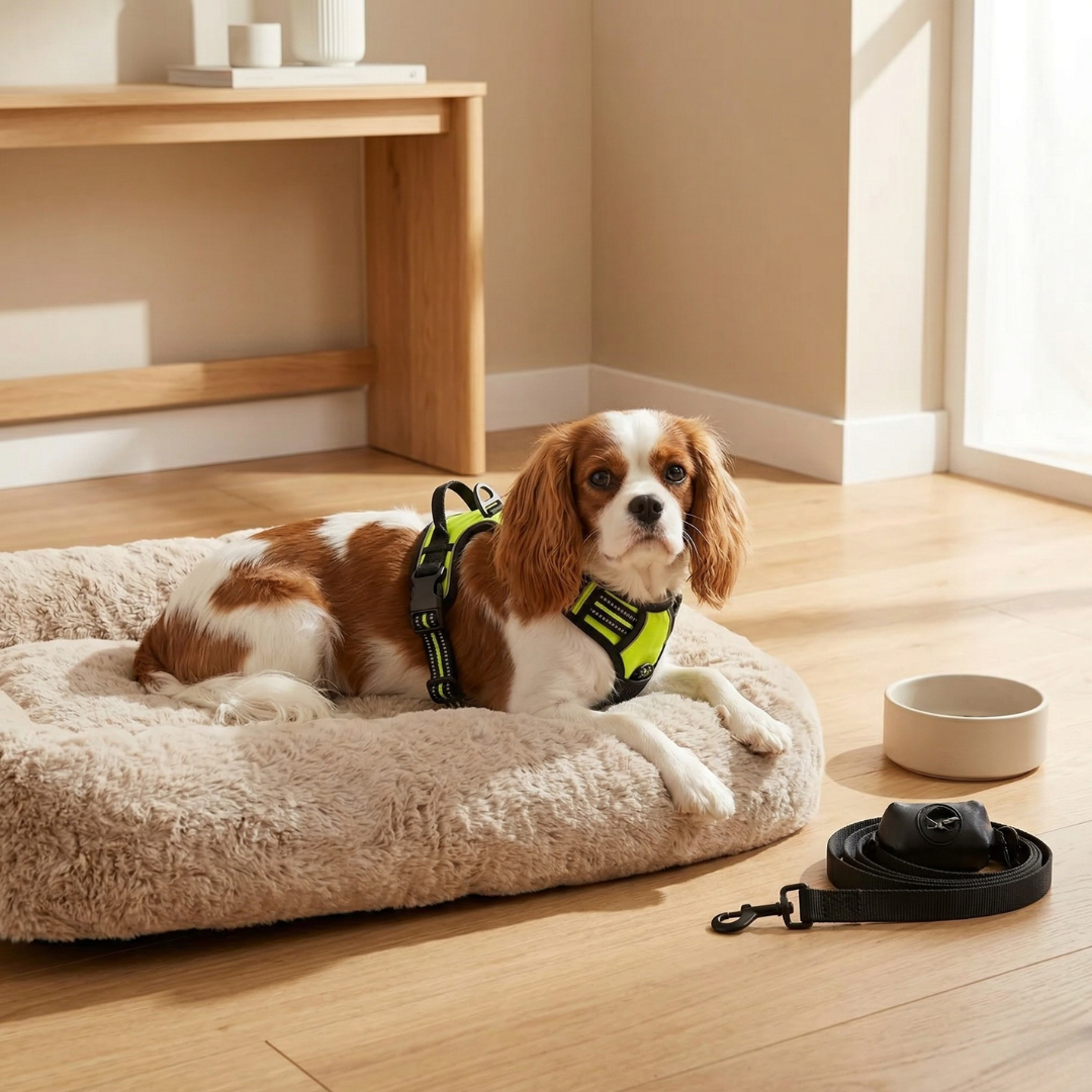 Set de arnés y collar a juego de ajuste seguro para perros pequeños y medianos