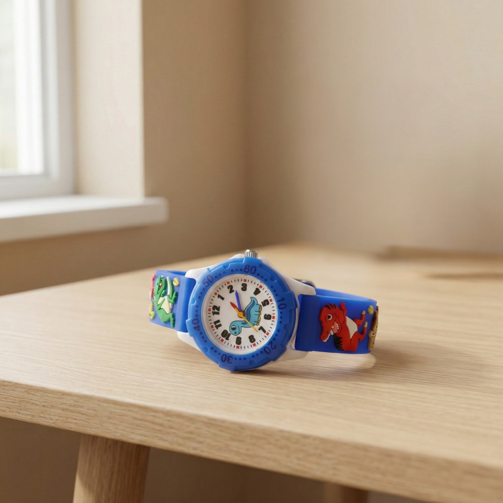 Reloj de pulsera de cuarzo con diseño de dinosaurio
