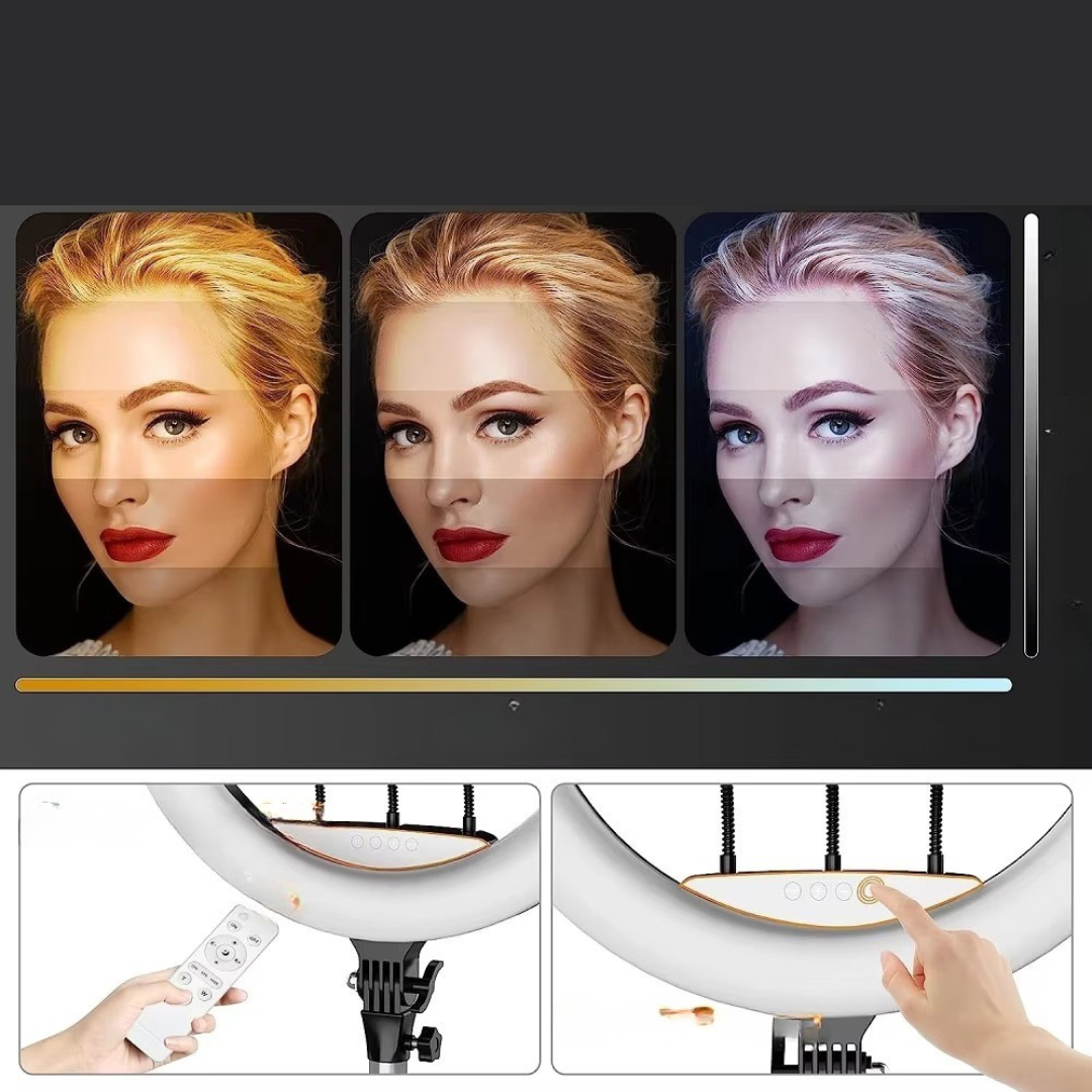 Κυκλικό φωτιστικό LED ProLite 18 ιντσών — Ρυθμιζόμενος τρίποδας, 3000K έως 5800K