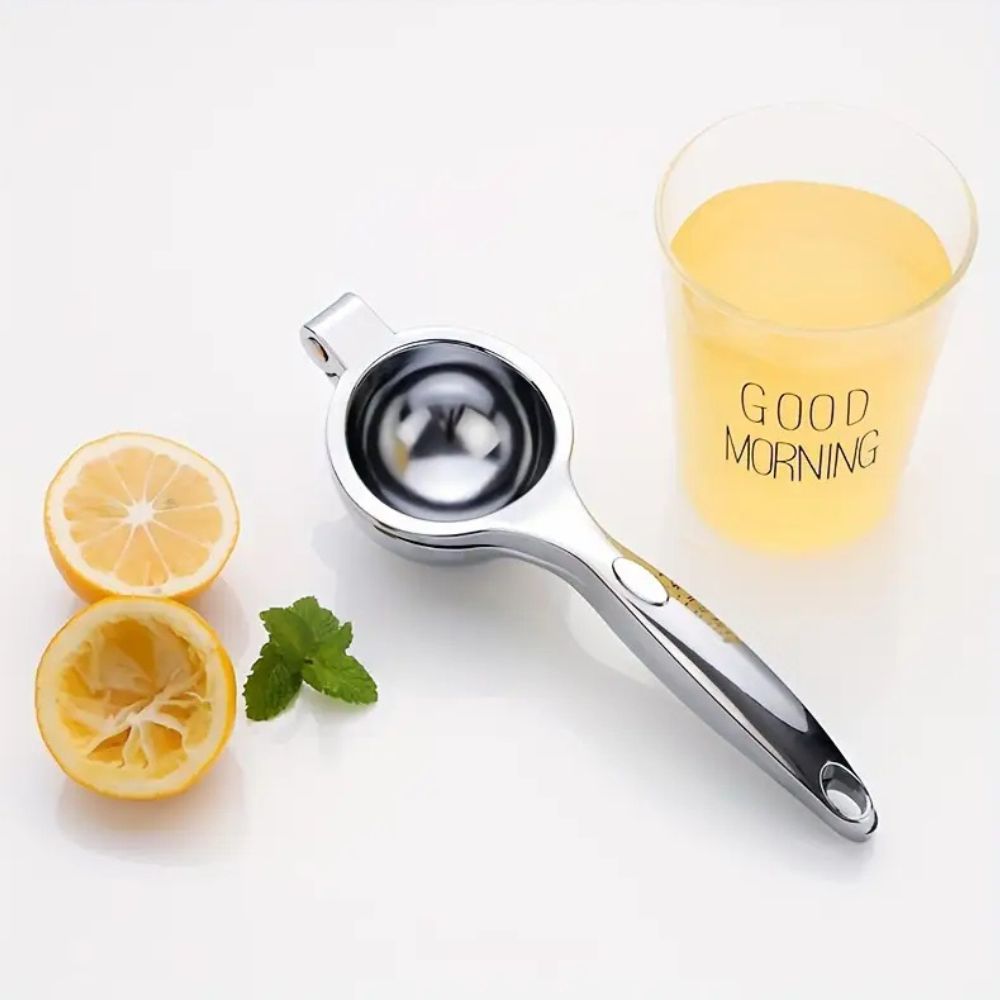 Presse-agrumes manuel en acier inoxydable argenté de 22 cm, compatible lave-vaisselle