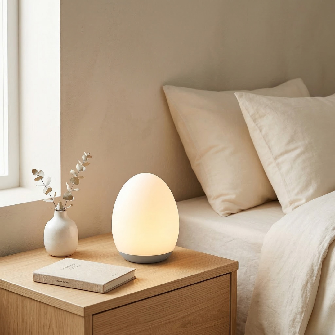 Compact Egg-Shaped Rechargeable LED Night Light — Soft Glow Bedside Lamp