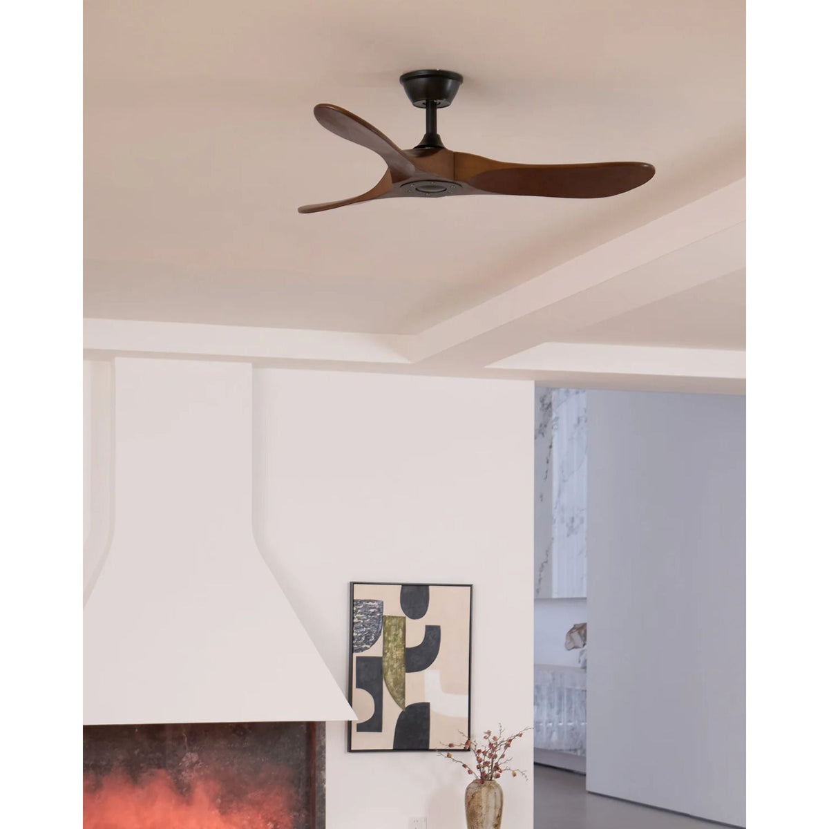 Ventilateur ultra-silencieux, 106cm/132cm — pales en noyer, 6 vitesses