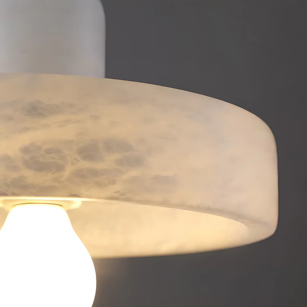 Vespera Marble Pendant Lamp — Hand Knitted Detailing, E14 Socket, Single LED Light