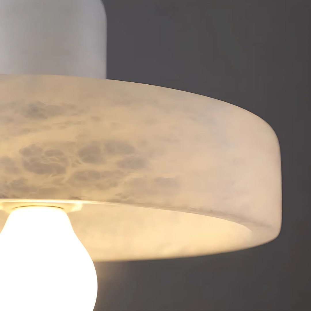 Vespera Marble Pendant Lamp — Hand Knitted Detailing, E14 Socket, Single LED Light