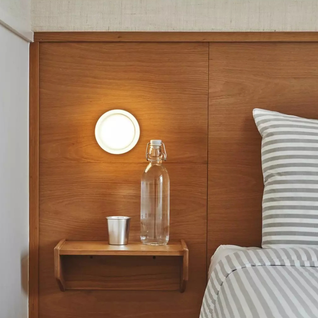 Round Glass Wall Sconce LED Amber Warm Light 5W - Wildoxy
