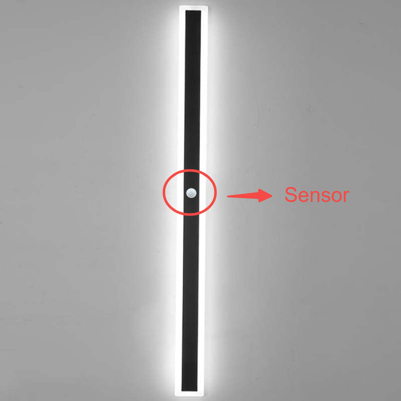 Lineare LED-Außenwandleuchte - schwarzes Acryl, IP65, dimmbar