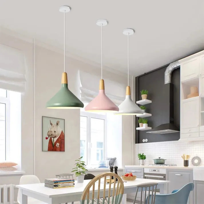 Lumiere Macaron-Inspired Conical Metal Pendant Light