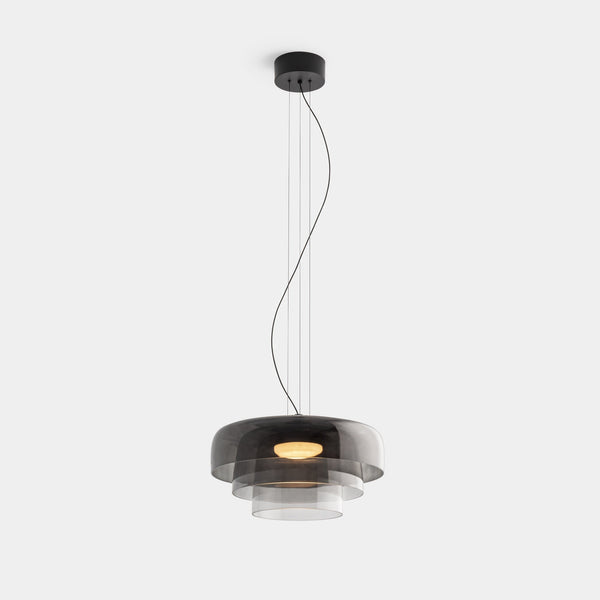AuroraHaze Nordic Glass Pendant Lamp — Combined Glass And Metal Shade Design