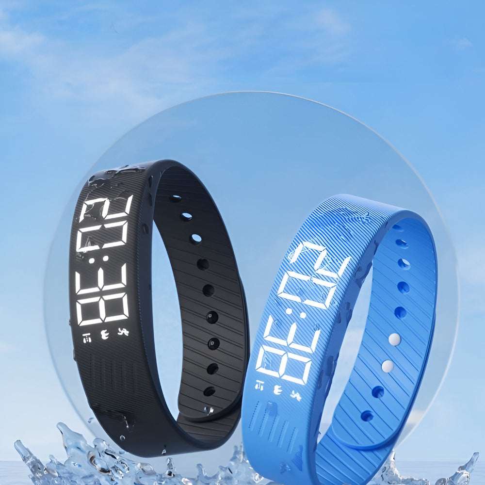 Digital LED-sportklocka — silikonarmband, vattentät USB