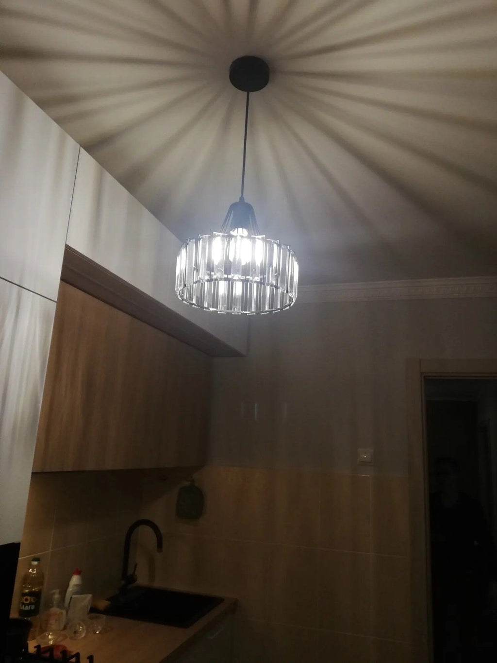 Lyra Prismatic Crystal Ceiling Pendant Light